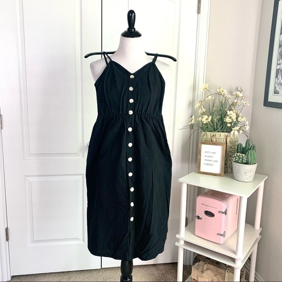 Unworn! Fit & Flare Button Detail Smocked Back Summer Dress - Picture 2 of 13